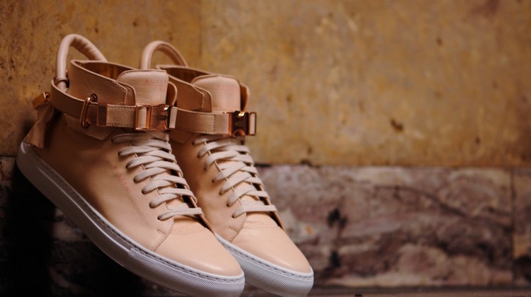 Ronnie Fieg x Buscemi 100mm Veg Tan/Rose Gold