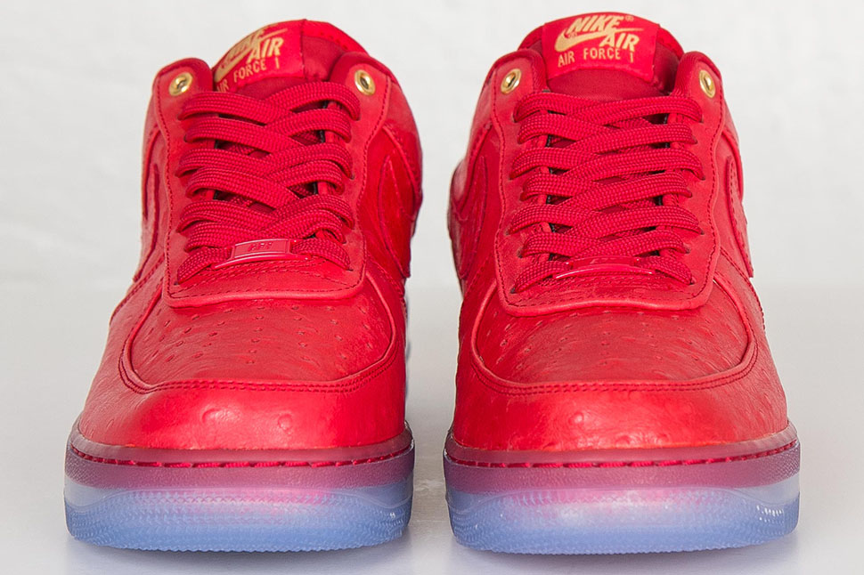 nike air force 1 red ostrich